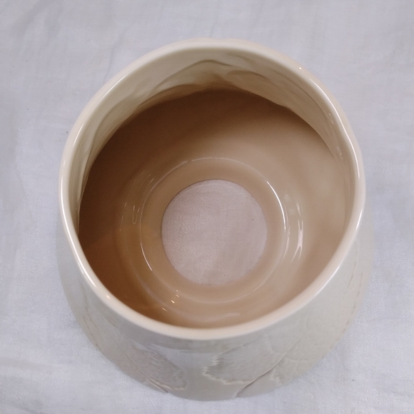 HALLMARK Large Candle Jar SHADE TOPPER Leaves Leaf Cream Ivory - Picture 5 of 12